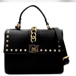 Badgley Mischka Plain Grain & Studded Satchel w/Optional Shoulder Strap NWT $149